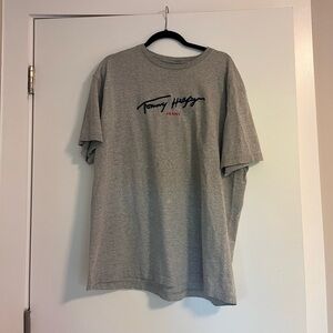 Tommy Hilfiger Heather Gray Script Logo Tee